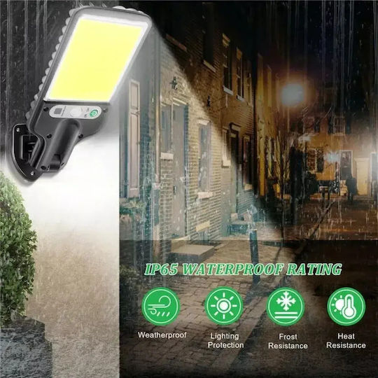 LED Set of 4 Wall Mounted Solar Lights Cold White 6500K with Motion Sensor, Photocell and Remote Control IP65