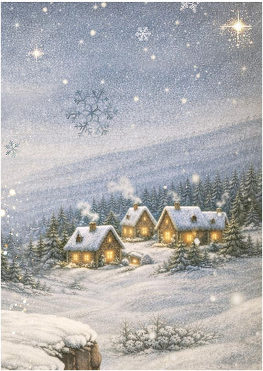 Сет 8 Оризови Хартии Декупаж Stamperia 10.5×14.8см Silent Night