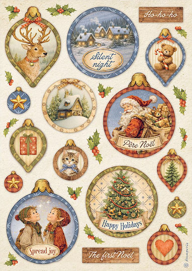 Set 6 Reispapier Decoupage Stamperia 21x29cm A4 Silent Night