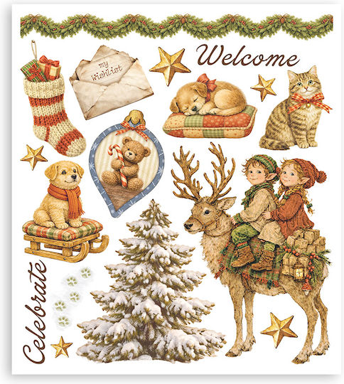 Албум Халкомании Комплект Rub-on 20.5×23см Stamperia Silent Night