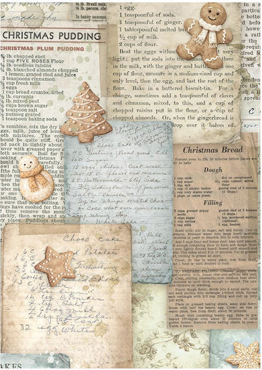 Set 8 Reispapier Decoupage Stamperia 10.5×14.8cm Weiße Weihnachten Hintergründe
