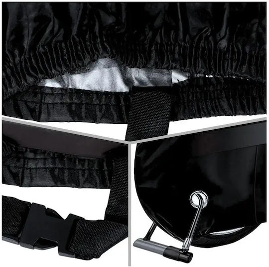 Waterproof Motorcycle Cover 240x130cm UV Protection Size XL Black