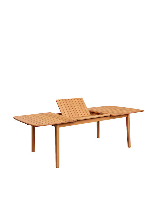Fey Masă de sufragerie extensibilă din lemn masiv natural 180(+60)x80x74cm