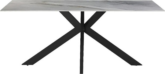 Stratford Dining Table with Stone Surface White 80x80x75cm