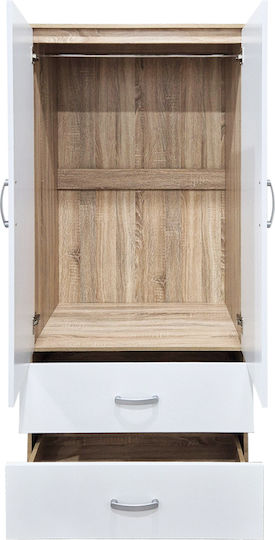 Alvia Doppeltür Kleiderschrank Weiß 80x51.5x180cm