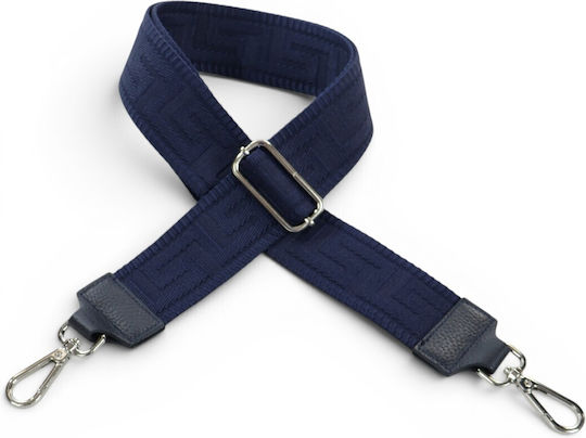 Adjustable Bag Strap with Leather Details Blue S