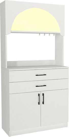 Sardes Kitchen Tall Cupboard White 90x40x180cm