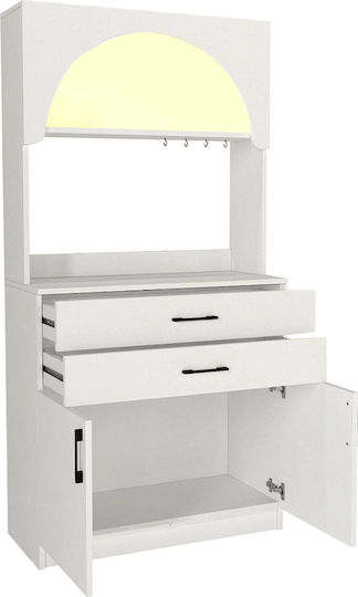 Sardes Kitchen Tall Cupboard White 90x40x180cm
