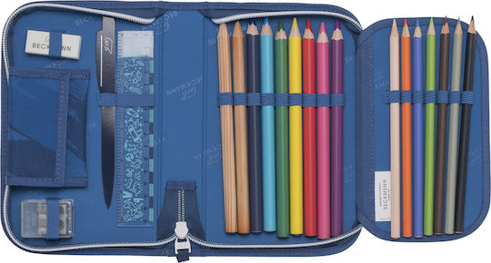 Beckmann Filled Wooden Blue Pencil Case