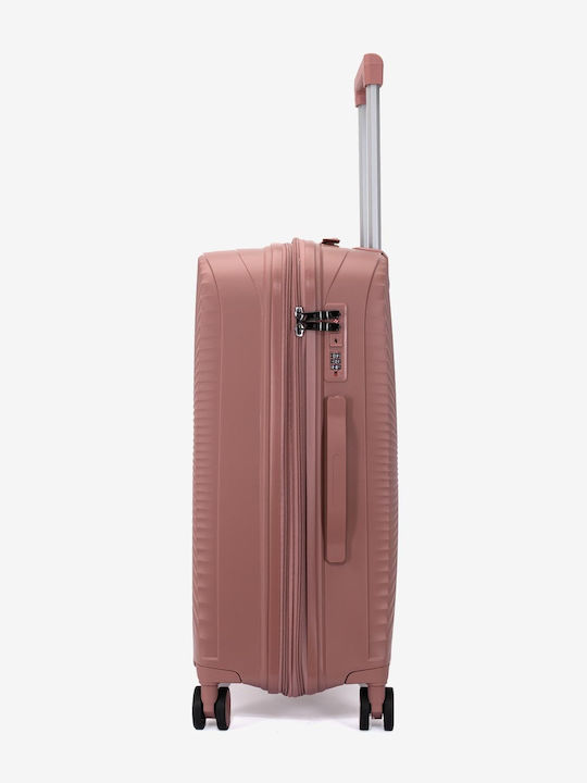 KREAL Среден куфар за пътуване твърд Rose Gold с височина 65 см