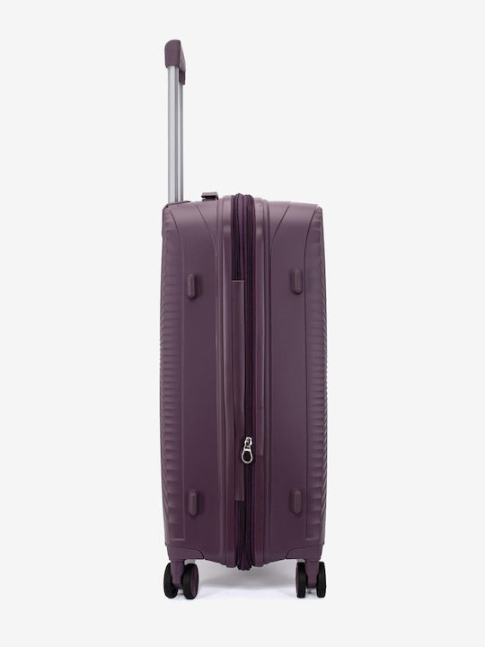 KREAL Среден Куфар за Пътуване Твърд Dark Purple Височина 65см.