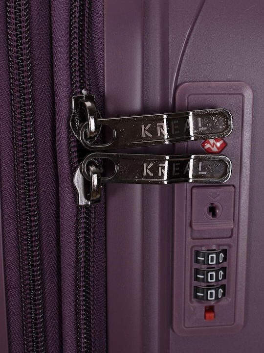 KREAL Среден Куфар за Пътуване Твърд Dark Purple Височина 65см.
