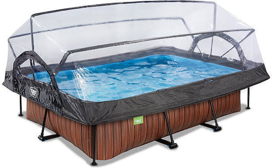 Exit Toys Piscină cu cadru metalic 220x150x65cm Maro