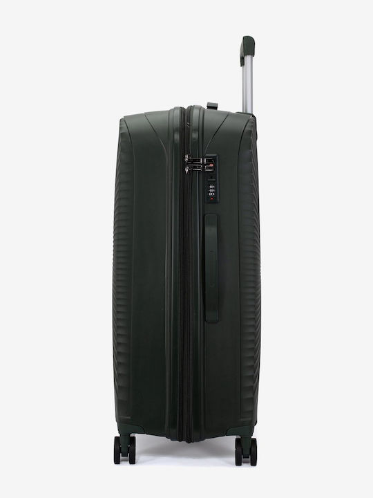 KREAL Голям Куфар за Пътуване Твърд Olive Green Височина 75см.