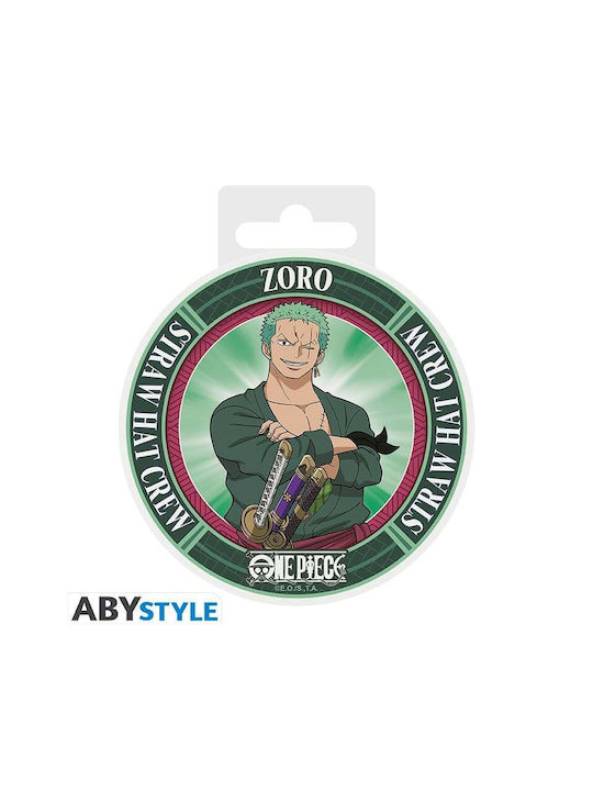 Abysse One Piece Roronoa Zoro Round Coaster Ceramic Multicolour 10cm