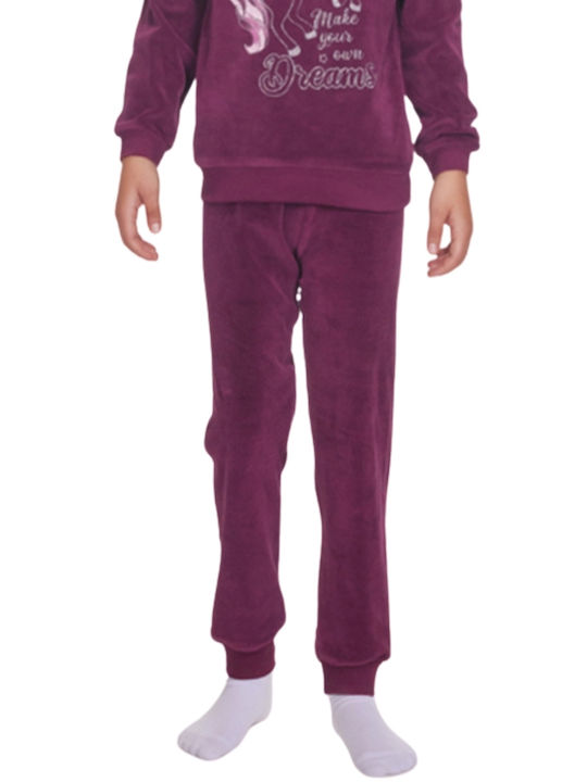 Dreams by Joyce Pijama Copii De Iarnă Din Bumbac Violet Make Your Own