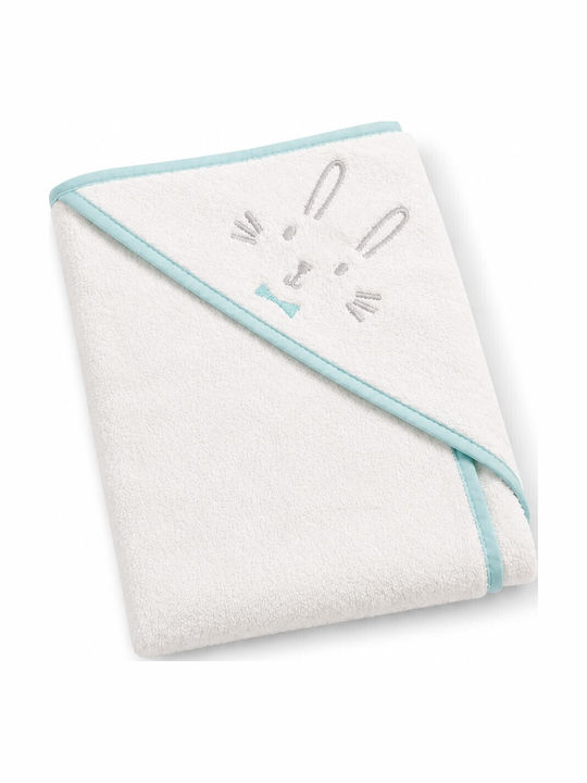 Beboulino Baby Bath Towel Bathrobe Hooded Cat White 75x75cm