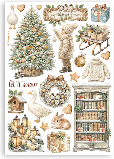 Αυτοκόλλητα Washi Pad A5 8 Φύλλα White Christmas