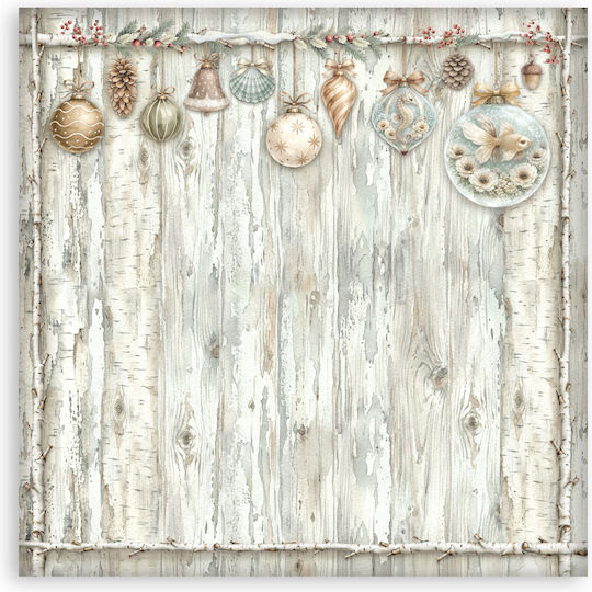 Hârtie Materiale Pentru Scrapbooking 22 Bucăți 30.5×30.5cm Stamperia White Christmas