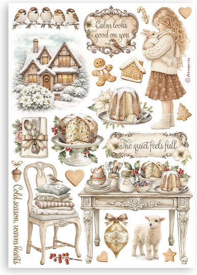 Αυτοκόλλητα Washi Pad A5 8 Φύλλα White Christmas