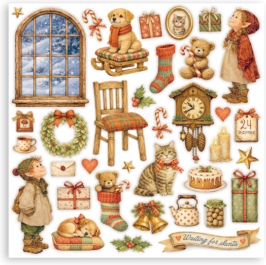 Хартии Скрапбукинг 10 Бройки 20.3×20.3см Stamperia Silent Night