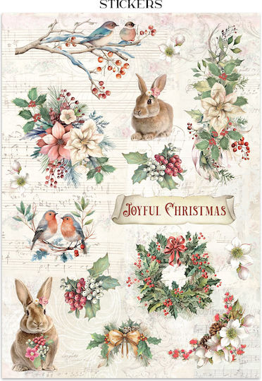 Junk Journal Αυτοκόλλητα Cut-outs Backgrounds Winter Magic