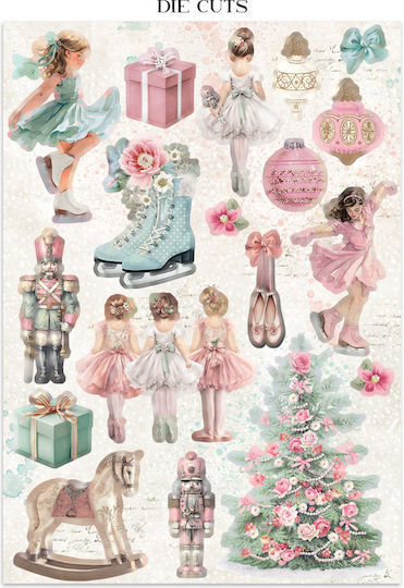 Junk Journal Αυτοκόλλητα Cut-outs Backgrounds Winter Magic