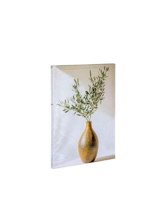 Set of 2 Pieces Canvas Paintings Olive Vase White Brown Green 30x1.8x40cm 812-20116 Estheti