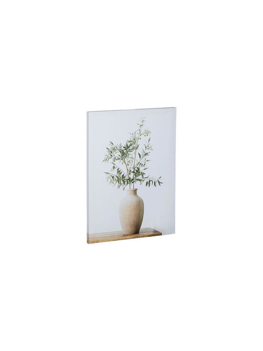 Set Of 2 Pieces Canvas Paintings Olive Vase White Natural Green 30x1.8x40cm 812-20115 Estheti