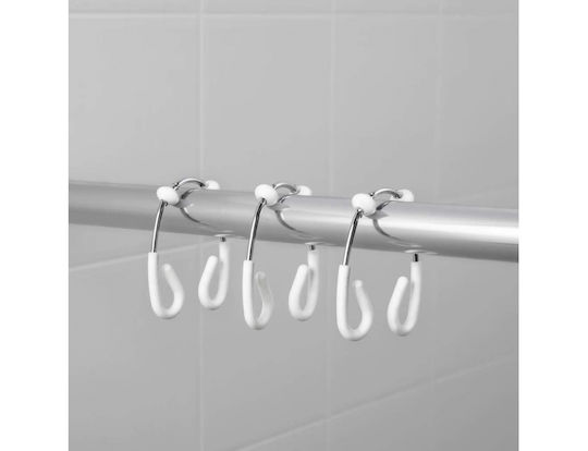 Umbra Flex Doppelter Badezimmer Vorhangringe Weiß 12 Stücke