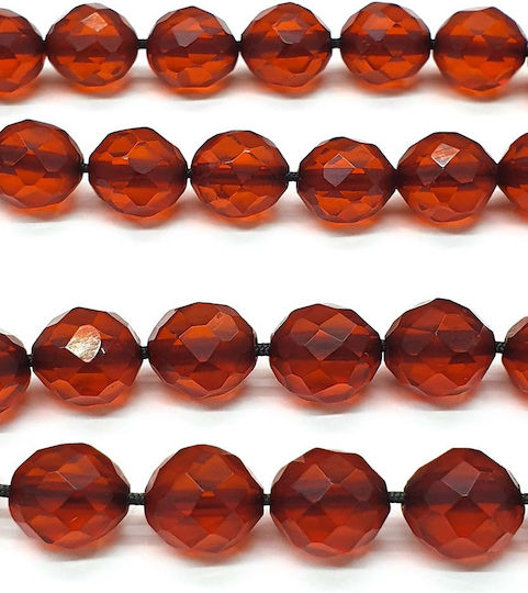 Roloi Komboloi Worry Beads with 33 Beads Made of Mastic Length 30cm Red