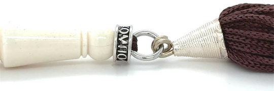 Kompologadiko Worry Beads with 33 Beads from Camel Bone with Brown Tassel