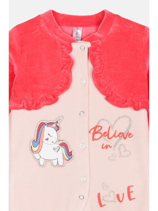 Dreams by Joyce Velvet Coral Pink Bodysuit Dreams by Joyce Velvet Coral Pink Bodysuit