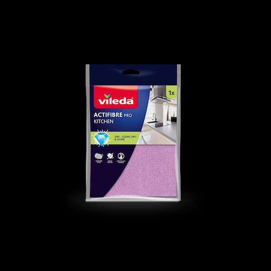 Vileda Actifibre Cleaning Cloth with Microfibers General Use Pink