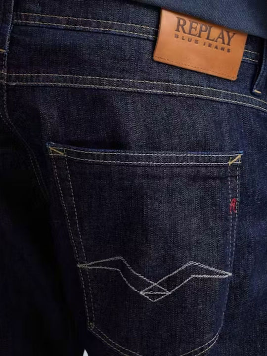 Herren Jeanshose Elastisches Slim Anwendung Dunkelblauer Denim