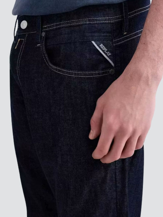 Herren Jeanshose Elastisches Slim Anwendung Dunkelblauer Denim