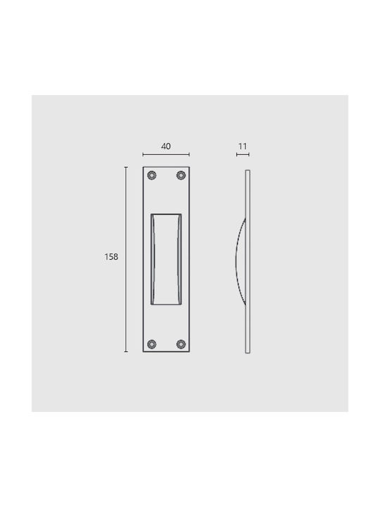 Zogometal 230 Χούφτα Πόρτας με Οπή Μαύρη 230mm 631