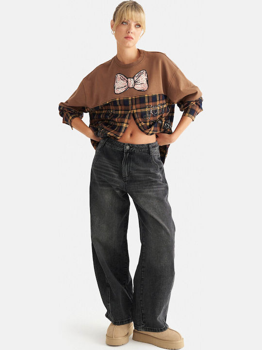 Damen Jeans Hosen Grau