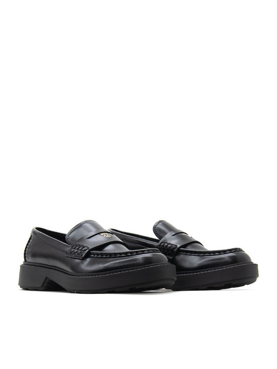 Δερμάτινα Γυναικεία Loafers σε Μαύρο Χρώμα
