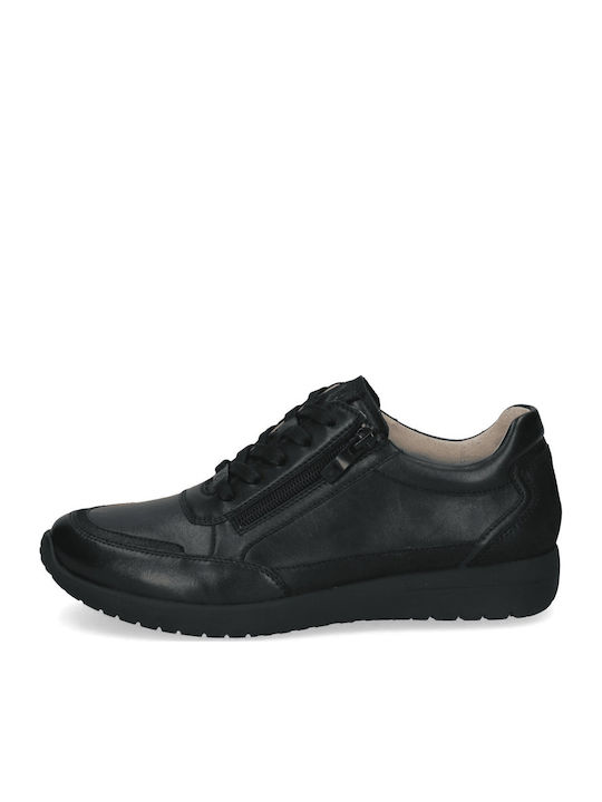 Leder Damen Mokassins in Schwarz Farbe