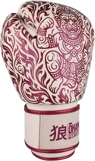 Okami Boxing Gloves Made of Synthetic Leather for Competition Beige