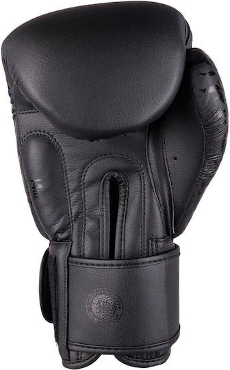 Okami Boxing Gloves Made of Synthetic Leather for Competition Black