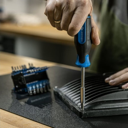 Högert Technik Screwdriver Socket with 34 Interchangeable Tips