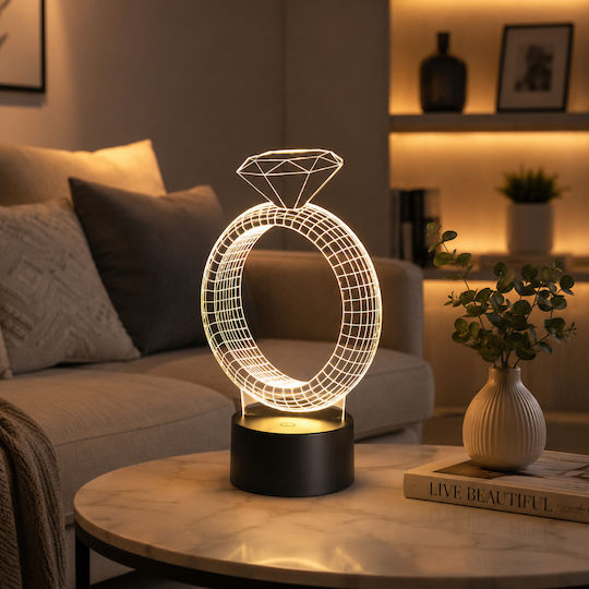 Dekoratives Tischlampen LED Warmes Weiß 3D-Illusion 3cm