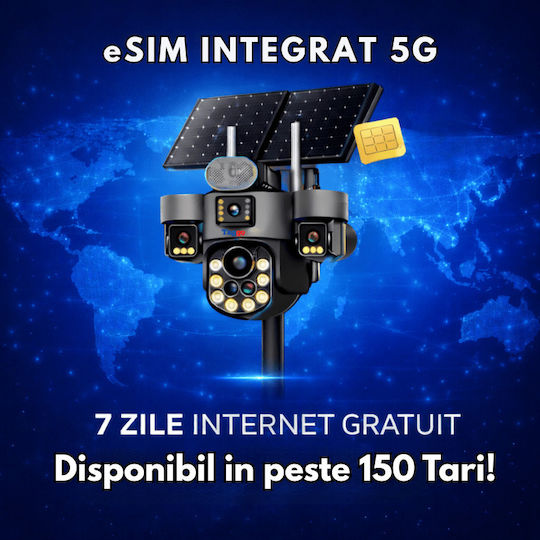 Taggo Taggo-Pro-X60 IP Cameră de Supraveghere 4G 4K Impermeabilă cu Baterie cu Comunicare Bidirecțională și Obiectiv de 1.6mm