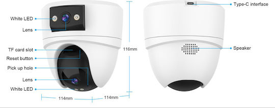 Vstarcam CS2DR IP Surveillance Camera Wi-Fi Full HD+ 3MP Waterproof with Two-Way Communication and Lens 4mm