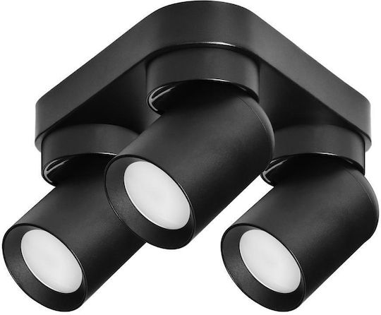 Orno Dreifach Spot mit Fassung GU10 in Schwarz Farbe