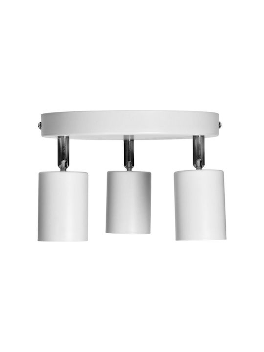 Adviti Triple Spot with Socket GU10 in White Color