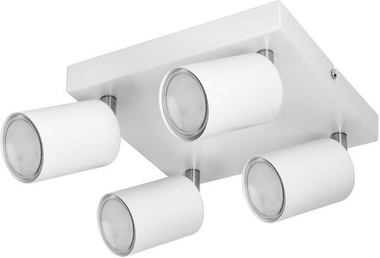 Adviti Spot cu 4 Lumini și cu Soclu GU10 în Culoare Alb 828041