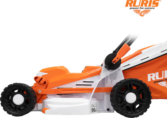 Ruris Rxe1400 Confort Mașină De Tuns Iarba Electrică 1400 W Lățime De Tăiere 34 Cm 6 Înălțimi 20-70 Mm Sac 35 L